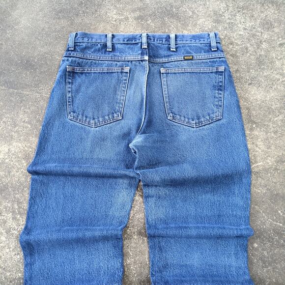 Vintage Rustler Jeans 34x30 Distressed Blue Pants Western Faded Denim Wrangler - Picture 4 of 8
